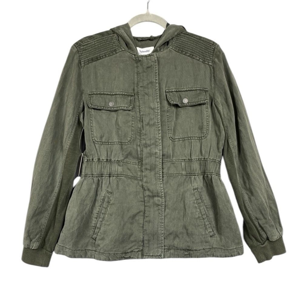 NEW Splendid Alton Anorak Jacket Utility Hooded Size Small Grey Green